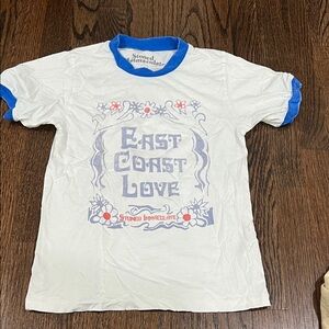 Stoned Immaculate ringer Tee with Blue Trim and Graphic